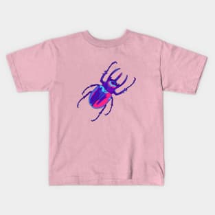 Violet and pink rhinoceros beetle illustration Kids T-Shirt